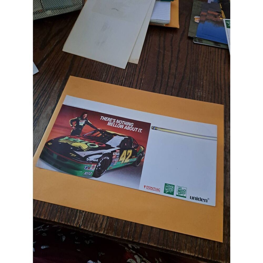 Vintage 1991 Kyle Petty #42 Coca-Cola Mello Yello NASCAR Promo Sign Racing Ad